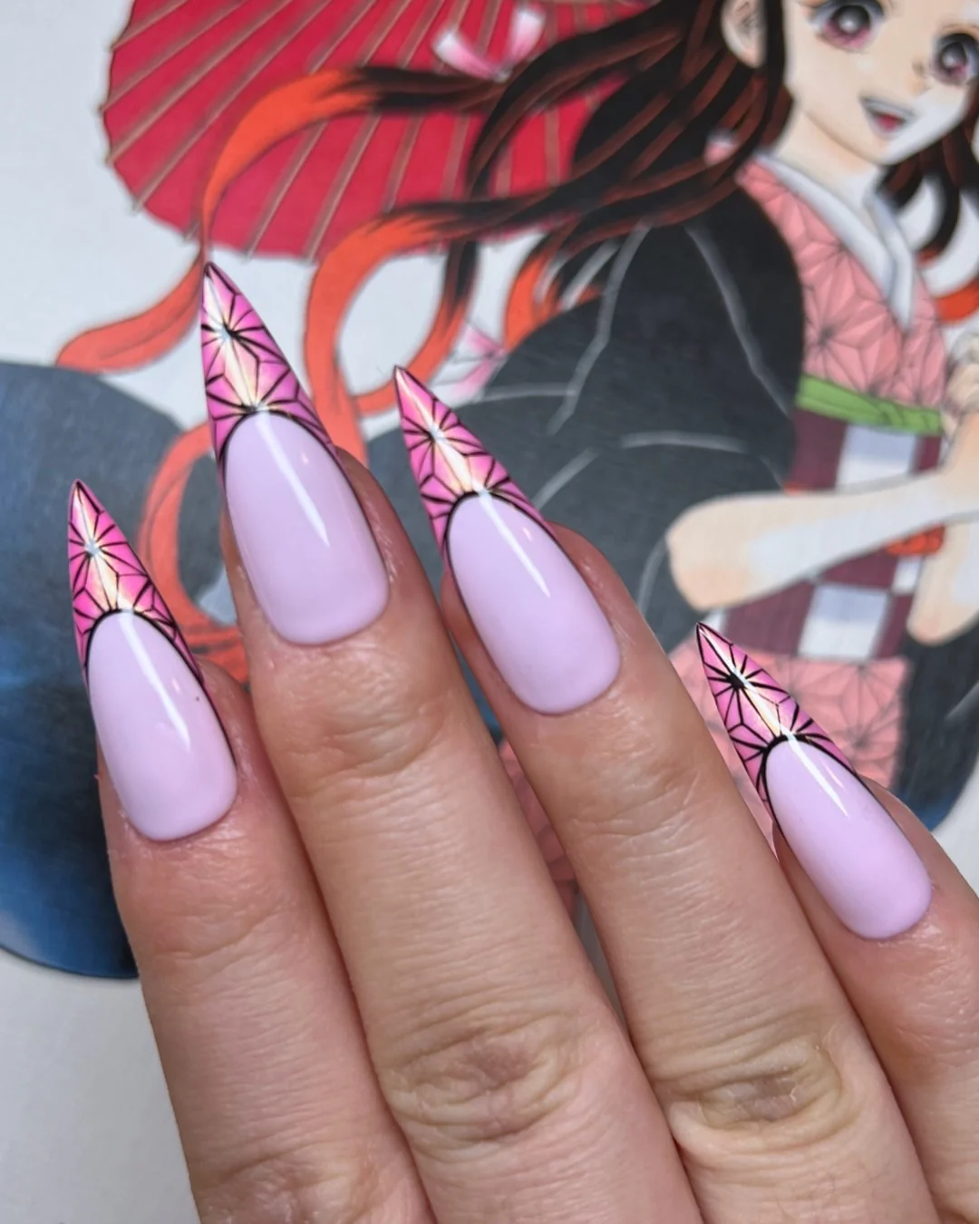 Asanoha French - Nail Gallerys