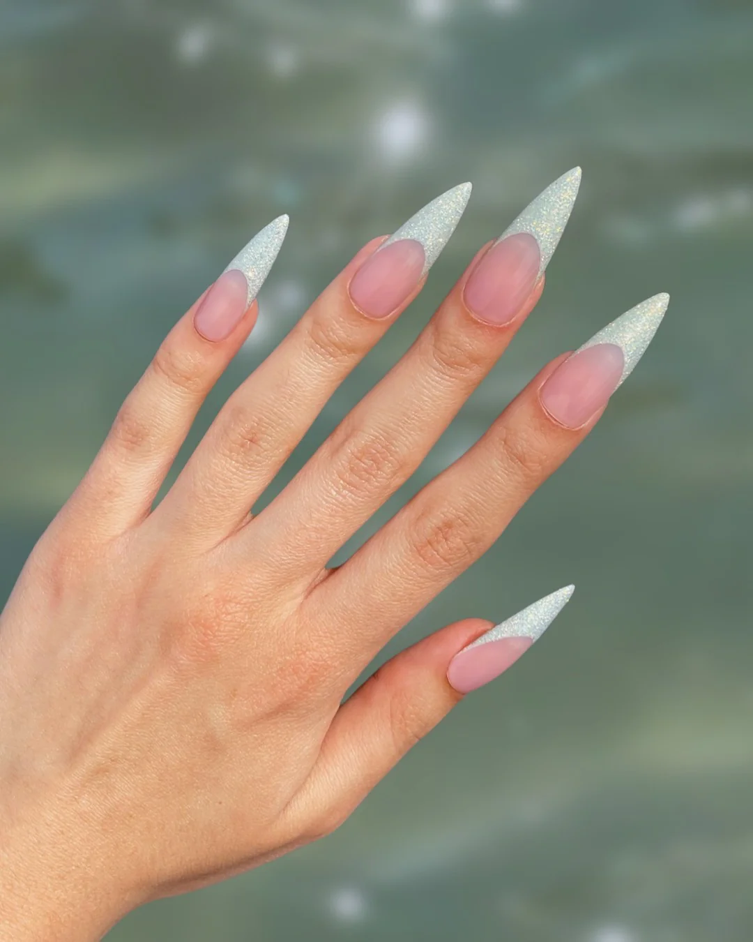 Sparkling Sage French - Nail Gallerys