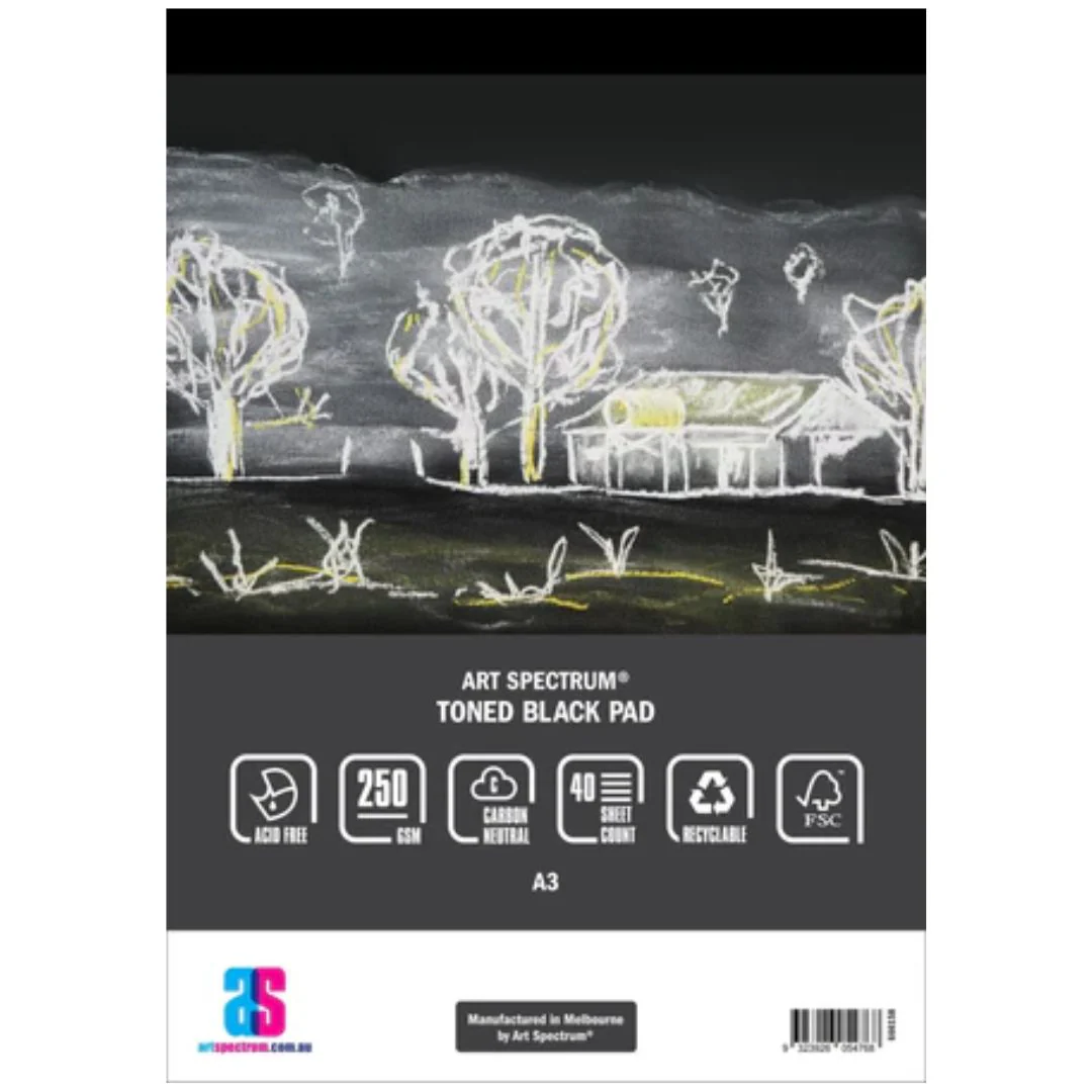 Art Spectrum Black 250gsm 40 Sheet Toned Pads - Nail Gallerys