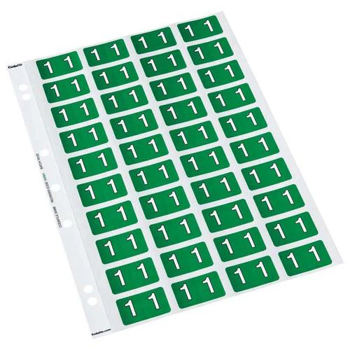 Codafile Label Numeric 25mm Pack Of 5 Sheets - Nail Gallerys