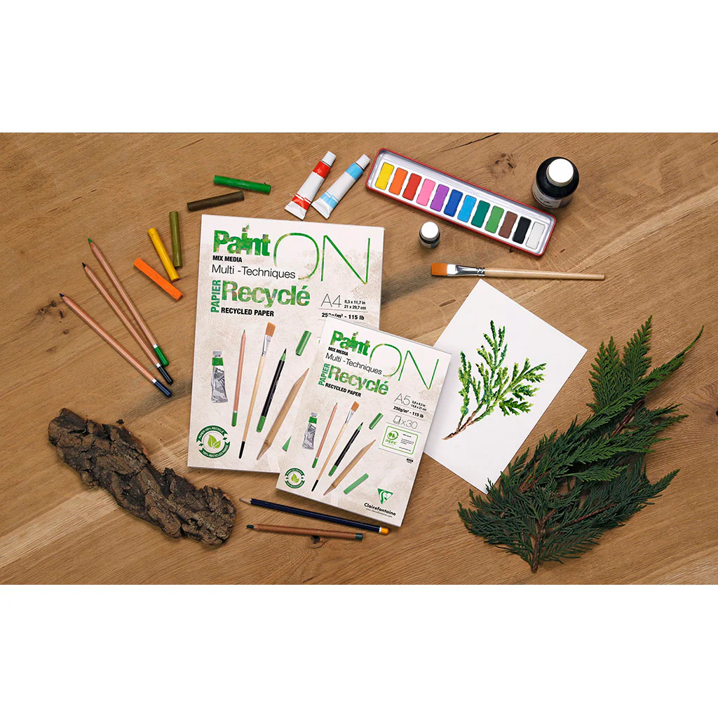 Clairefontaine PaintON White 250gsm 30 sheet Recycled Pads - Nail Gallerys