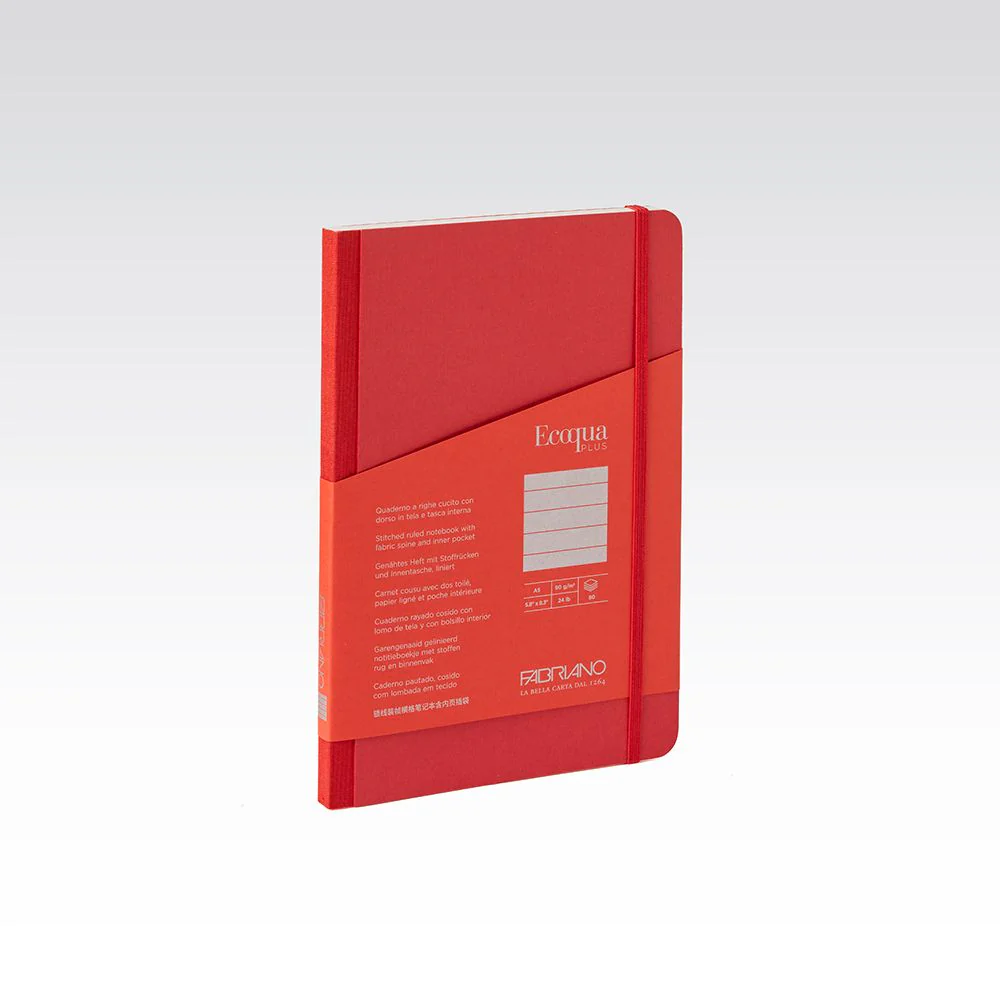 Fabriano Ecoqua Plus Fabric 90gsm Lined A5 Notebooks - Nail Gallerys