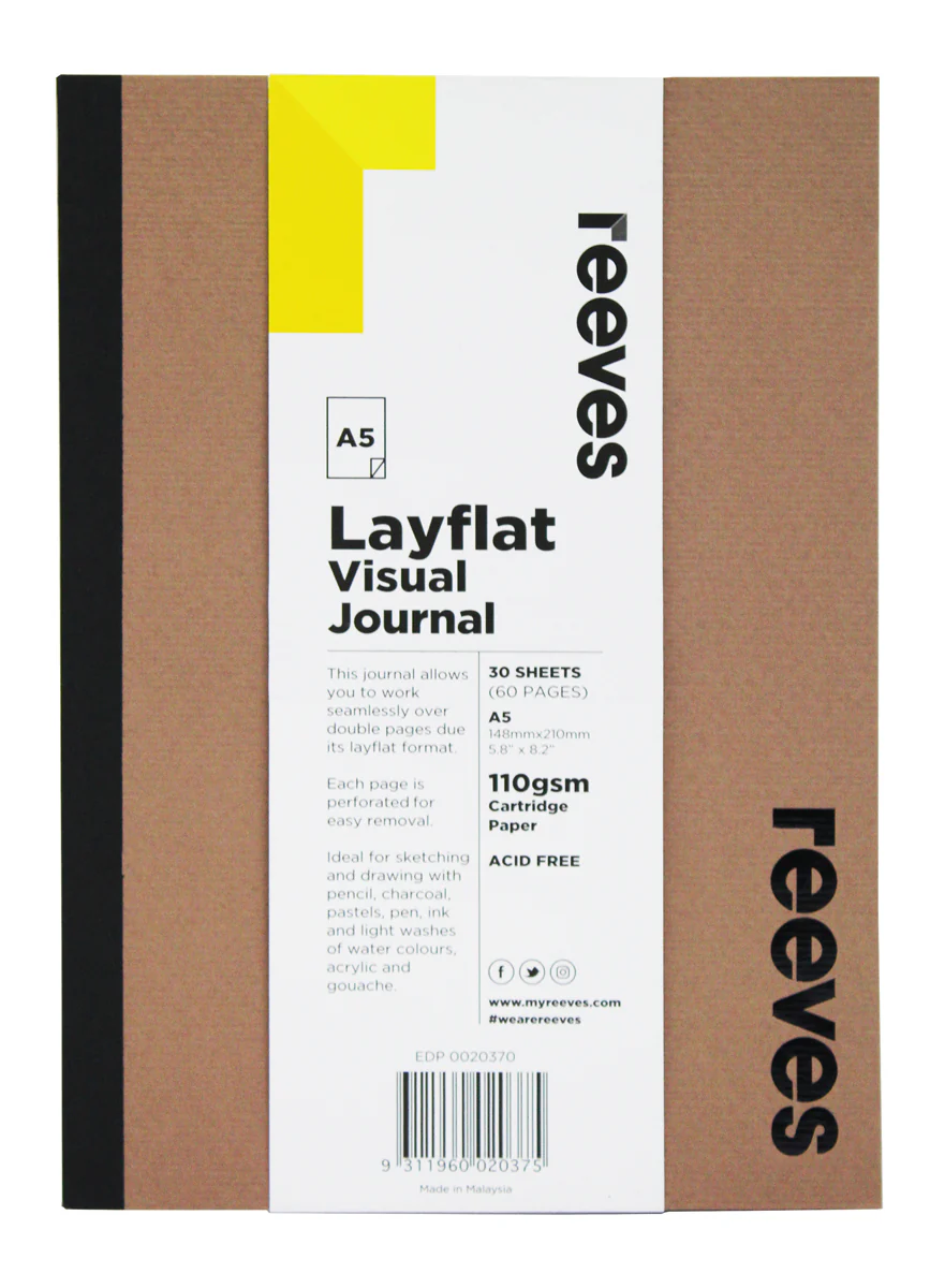 Reeves Layflat Black Cover 30 Sheet Visual Journals - Nail Gallerys