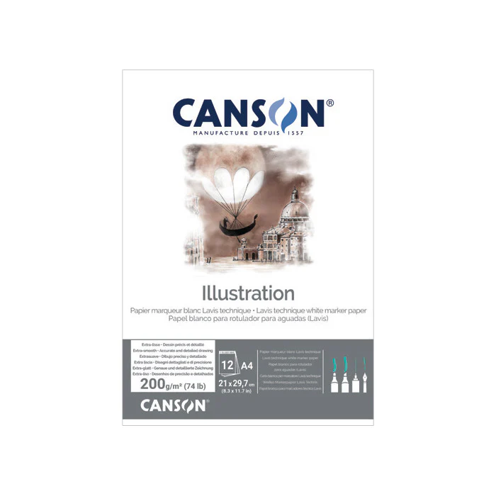Canson Illustration 200gsm 12 Sheets Pads - Nail Gallerys