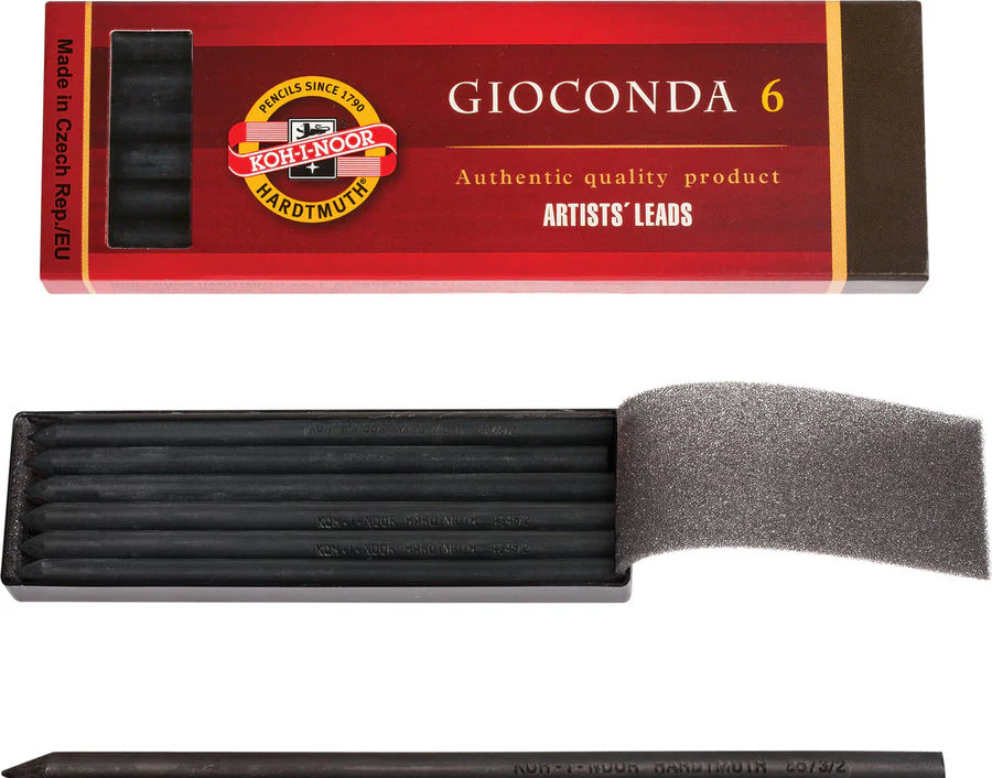 Koh-I-Noor Black Chalk 5.6mm - Pack Of 6 - Nail Gallerys