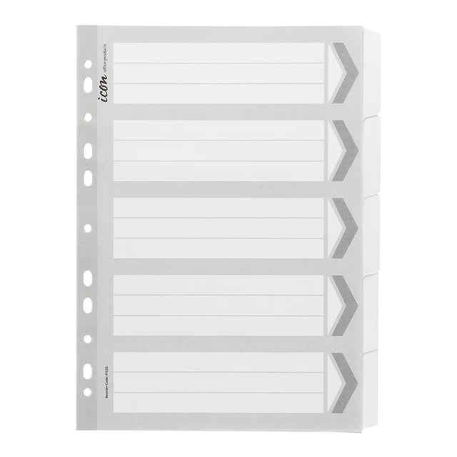 Icon Cardboard Dividers With Reinforced Tabs 5 Tab - Nail Gallerys