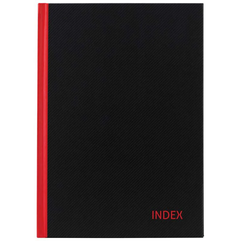 Milford Notebook Indexed Red & Black 100 Leaf - Nail Gallerys