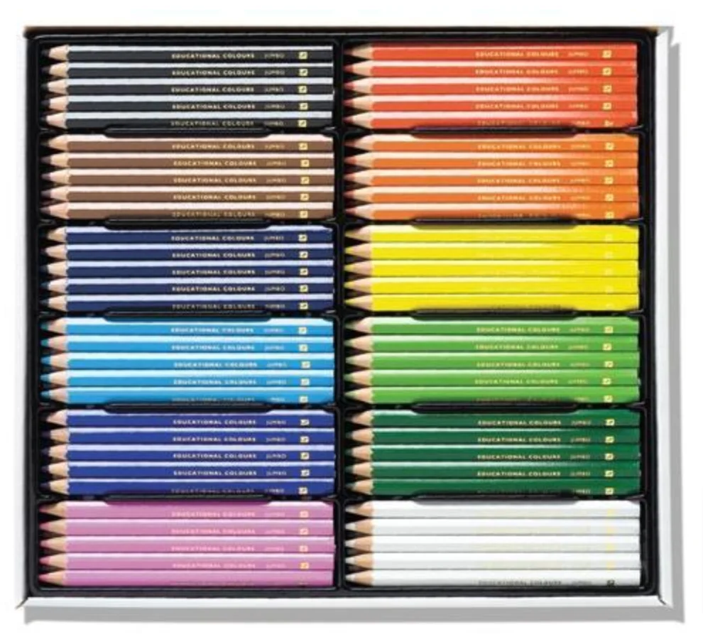 EC Triangular Washable Assorted Pencils With Sharpener - Nail Gallerys