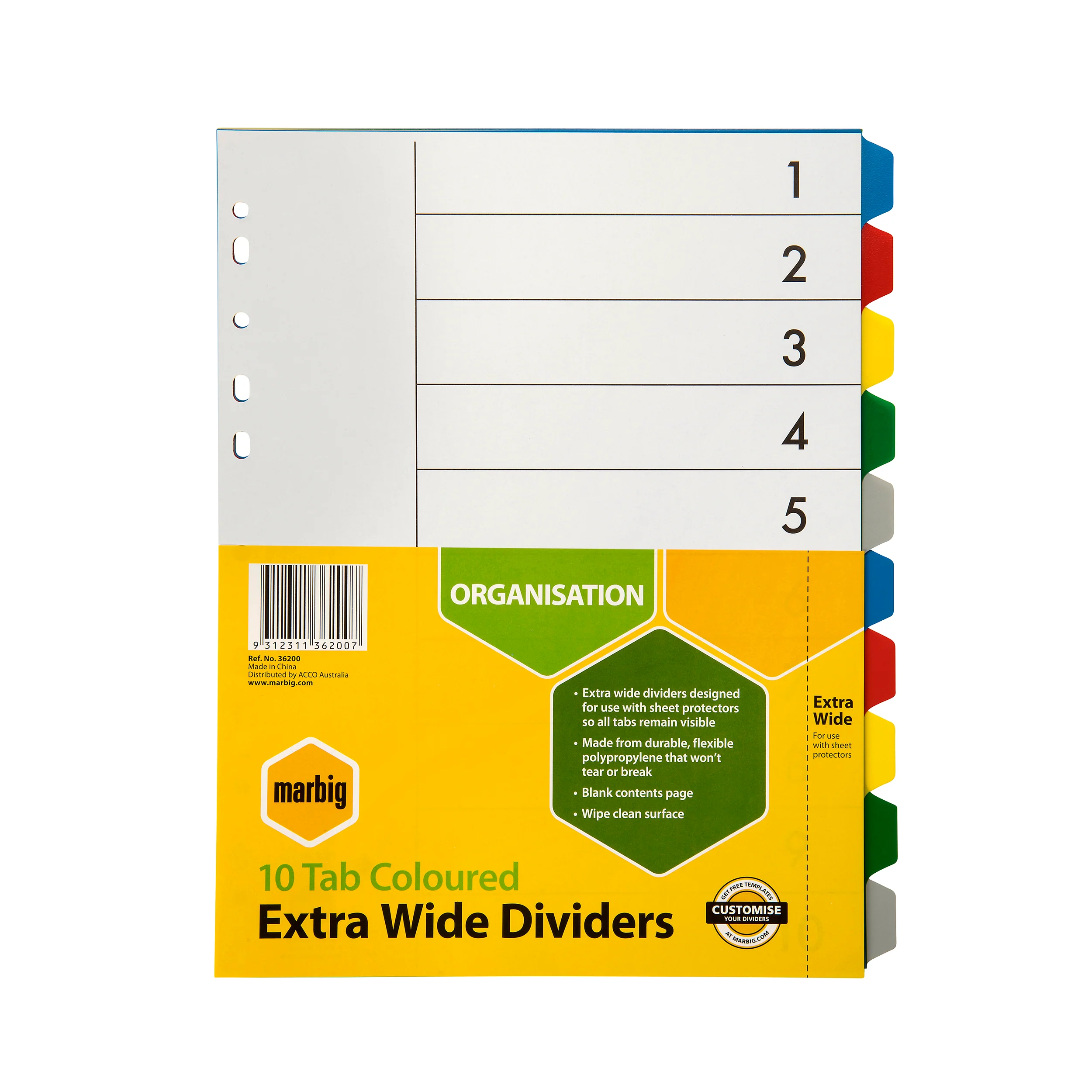 Marbig Indices & Dividers Polyprop A4 Extra Wide - Nail Gallerys