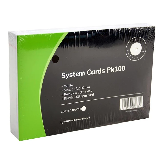 OSC System Cards 102x152mm - Pack Of 100 - Nail Gallerys