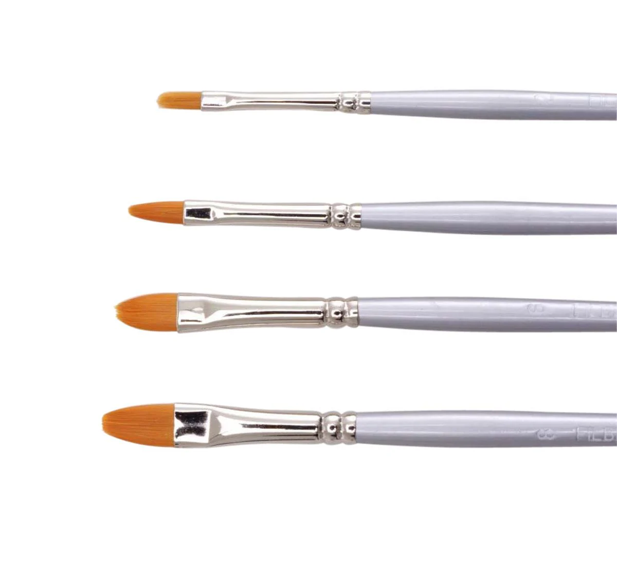 Jasart Gold Synthetic Filbert Brushes - Nail Gallerys