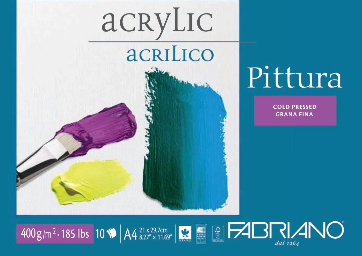 Fabriano Pittura 400gsm 10 Sheet Acrylic Pads - Nail Gallerys