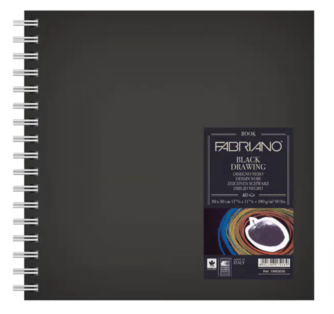 Fabriano Black 190gsm 40 Sheets Book - Nail Gallerys