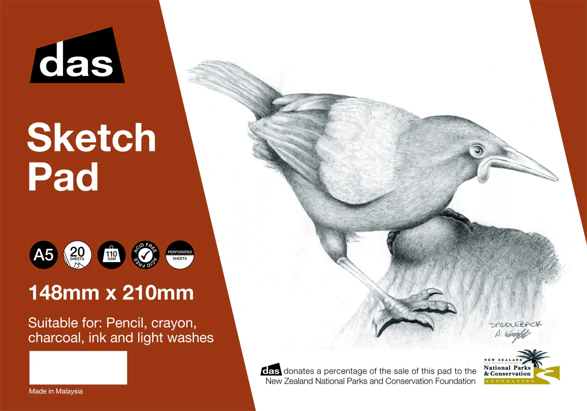 Das Acid Free Saddleback Spiral Sketch Paper Pad 110gsm 20 Sheets - Nail Gallerys