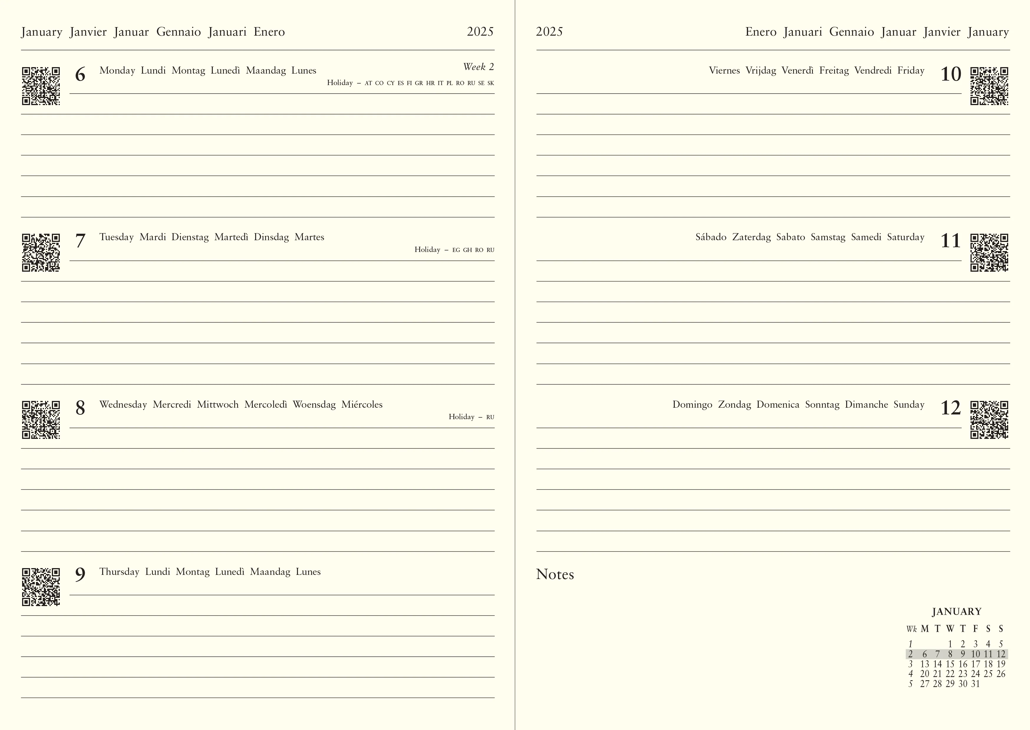 Letts of London Baroque A5 Week to View Diaries - Nail Gallerys