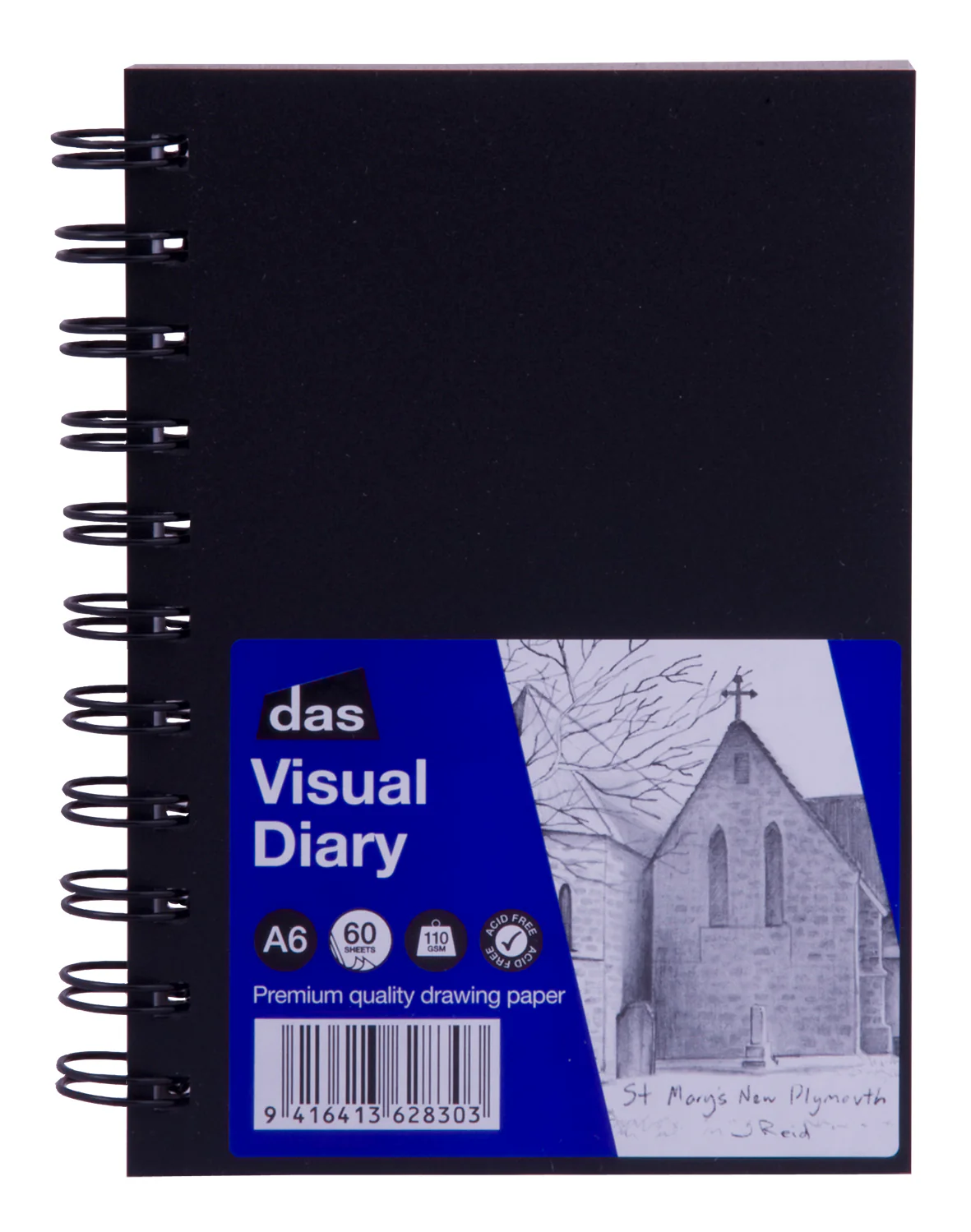 Das Spiral Bound Acid Free Visual Diary 110gsm 60 Sheets - Nail Gallerys