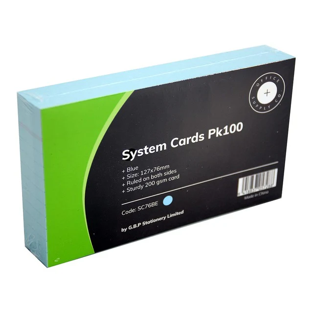 Okin System Cards 76x127mm - Pack Of 100 - Nail Gallerys