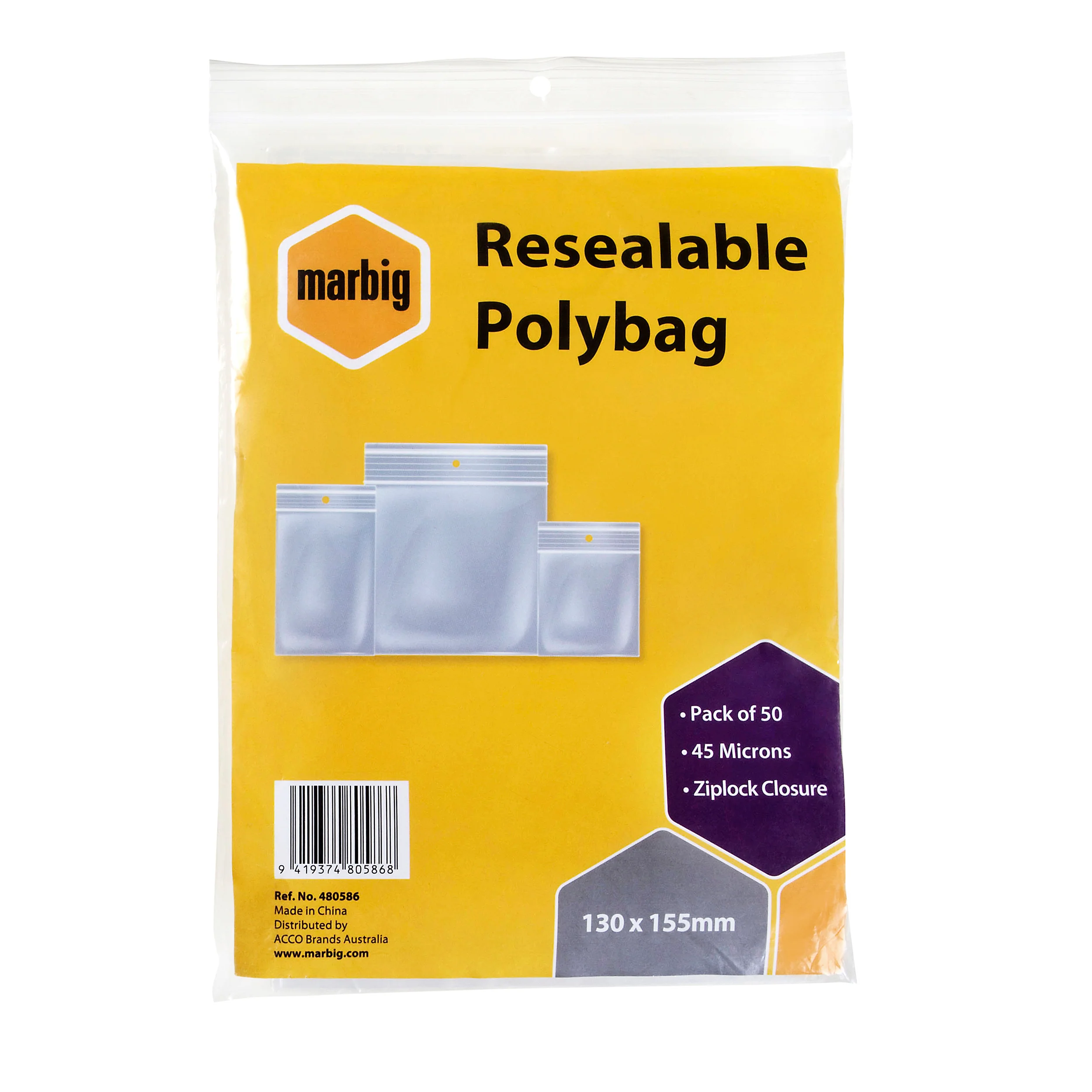 Marbig Zip Lock Bags Pack Of 50 - Nail Gallerys