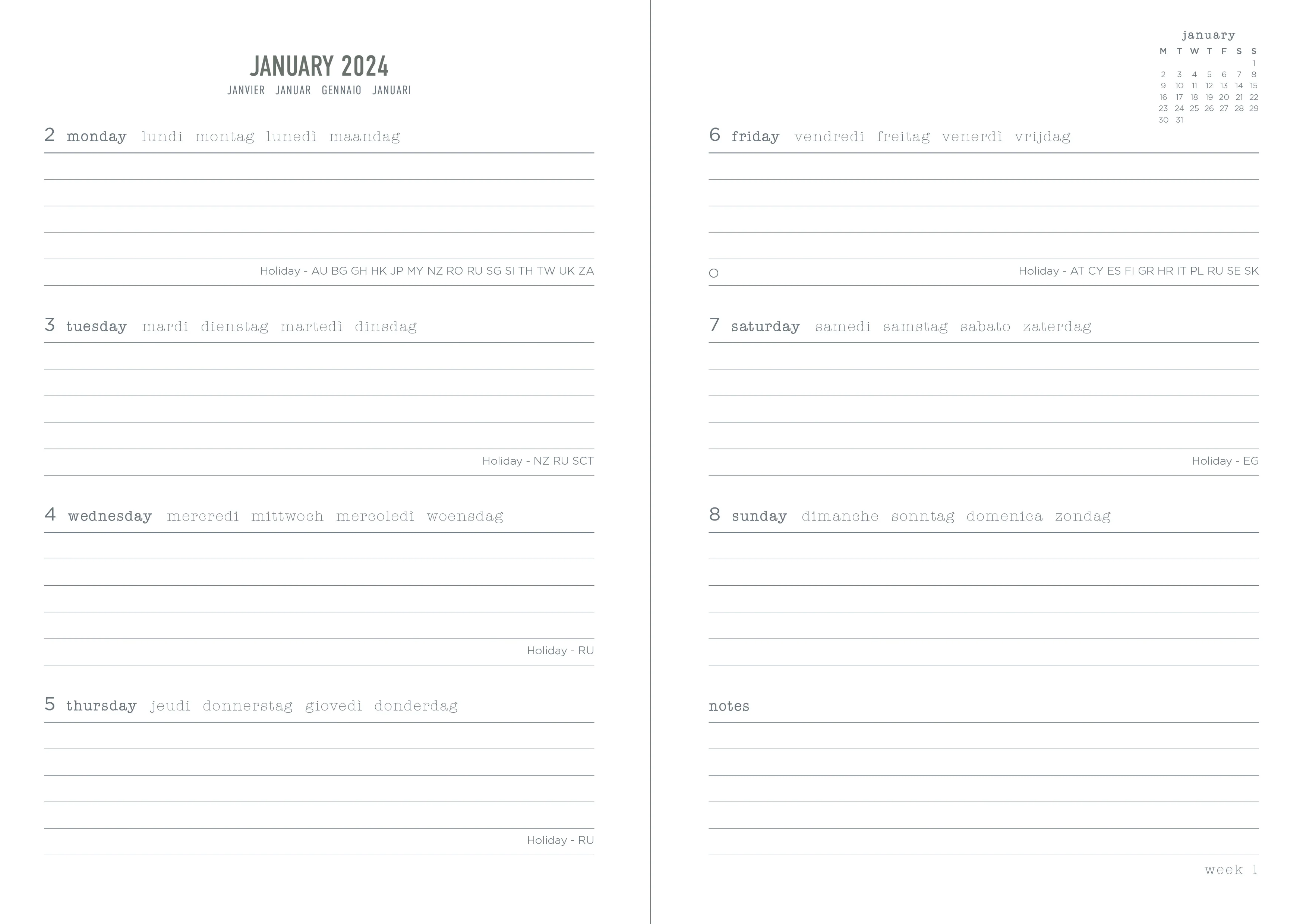 Letts of London Diary Joy A5 Week to View - Nail Gallerys