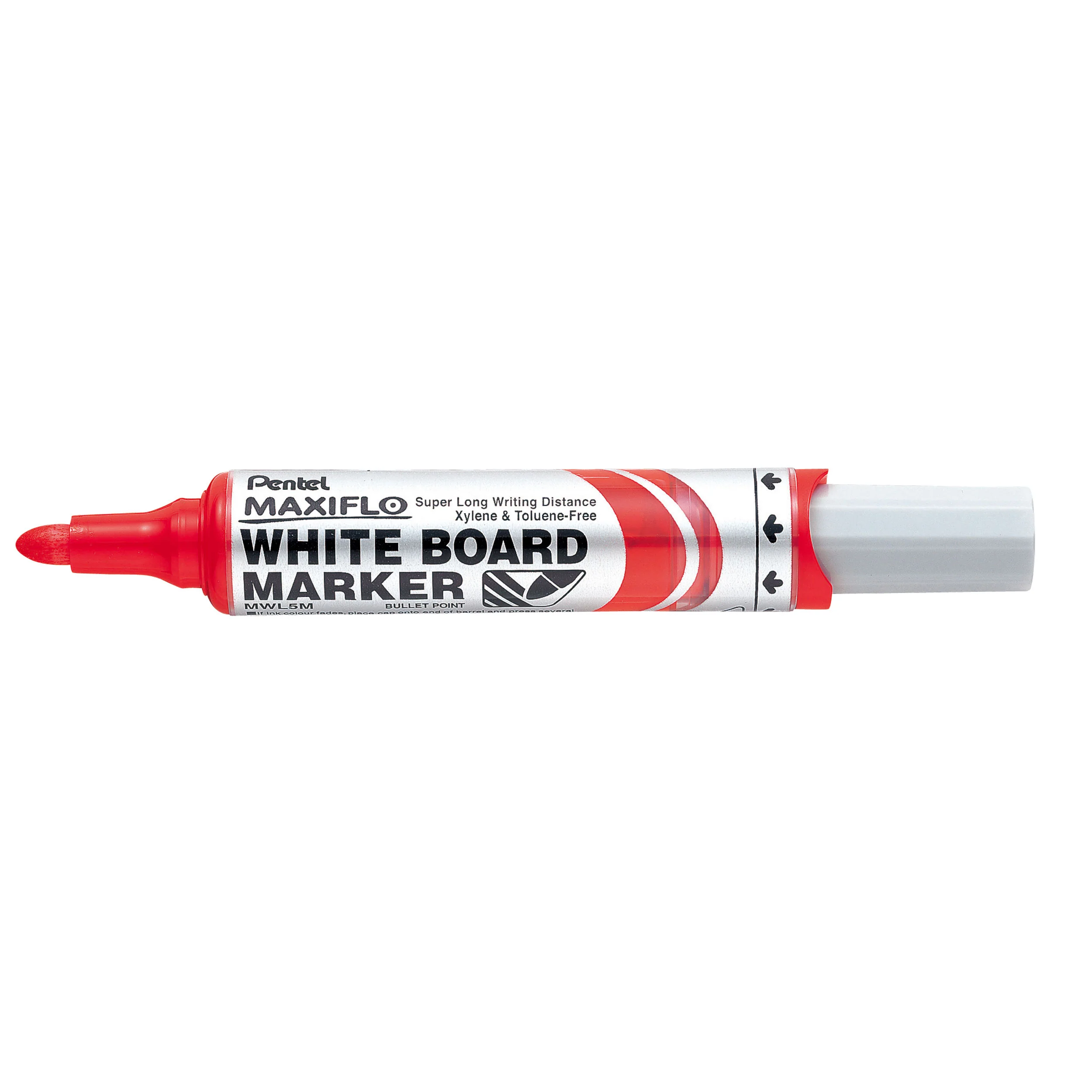 Pentel Maxiflo Whiteboard Marker MWL5m Bullet 2.1mm Box Of 12 - Nail Gallerys