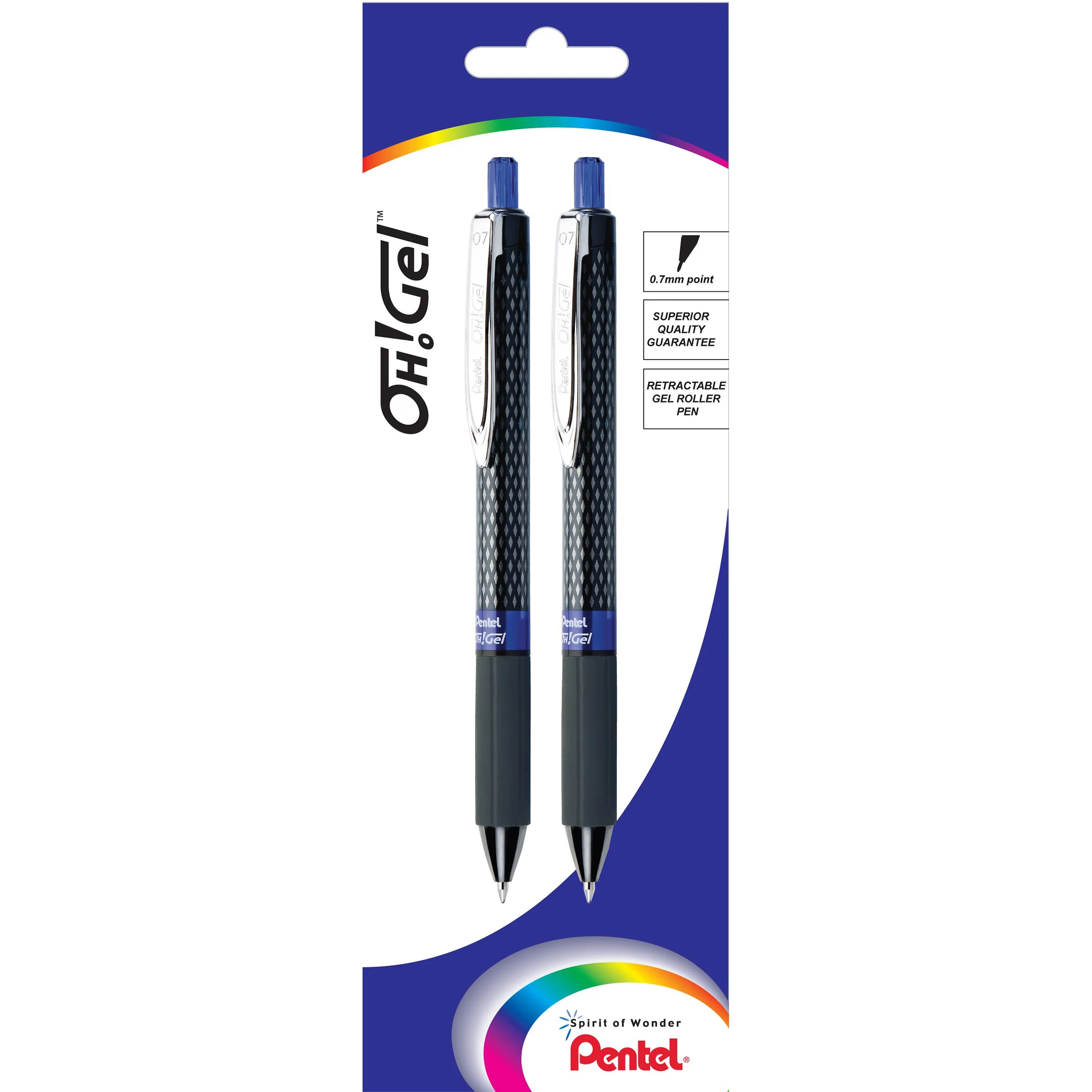 Pentel Oh Gel Gell Roller Pen Retractable K497 0.7mm Pack Of 2 - Nail Gallerys