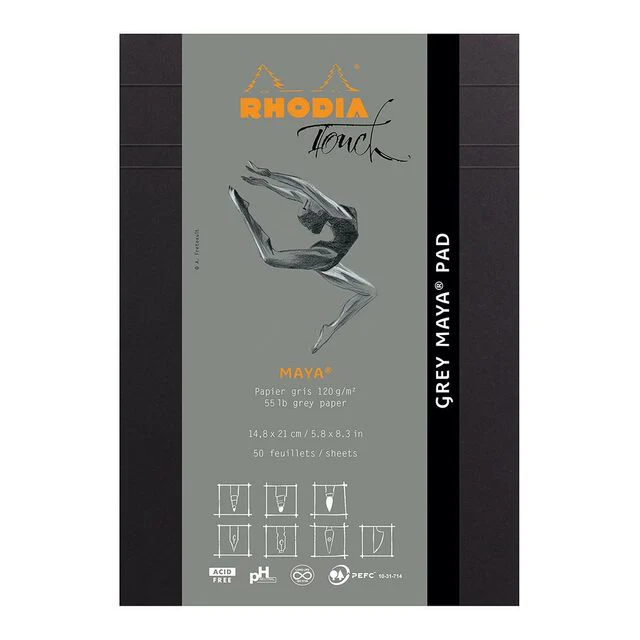 Rhodia Touch Maya Grey Pad A5 - Nail Gallerys