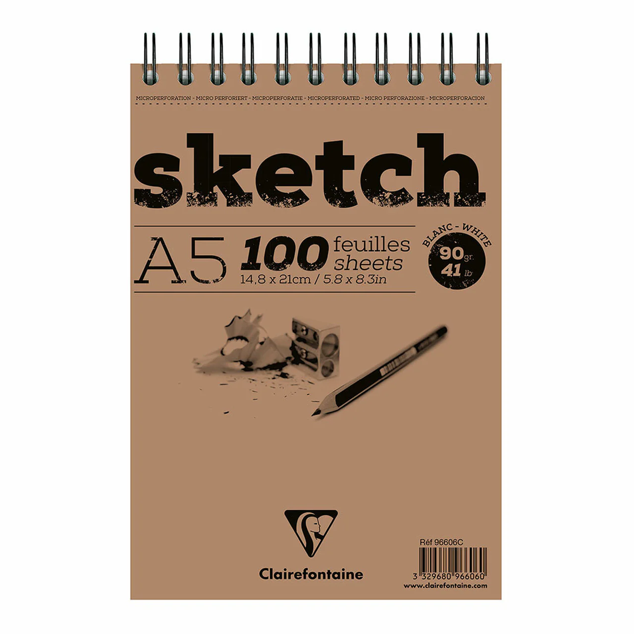 Clairefontaine Sketch Spiral Pad White - Nail Gallerys