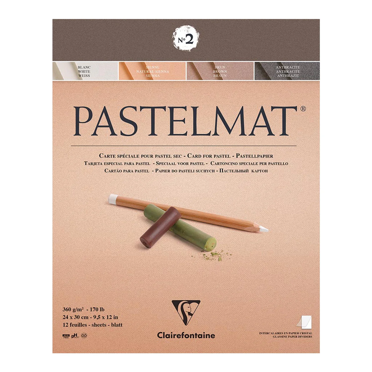 Clairefontaine Pastelmat Pad No. 2 12 Sheets - Nail Gallerys
