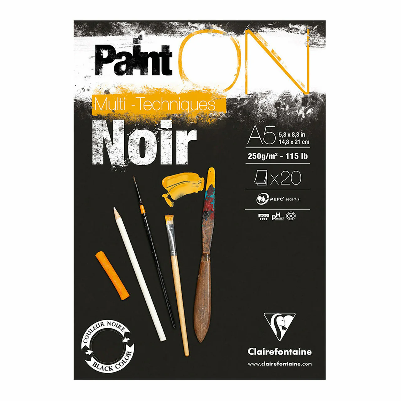 Clairefontaine Painton Pad Black 20 Sheets - Nail Gallerys