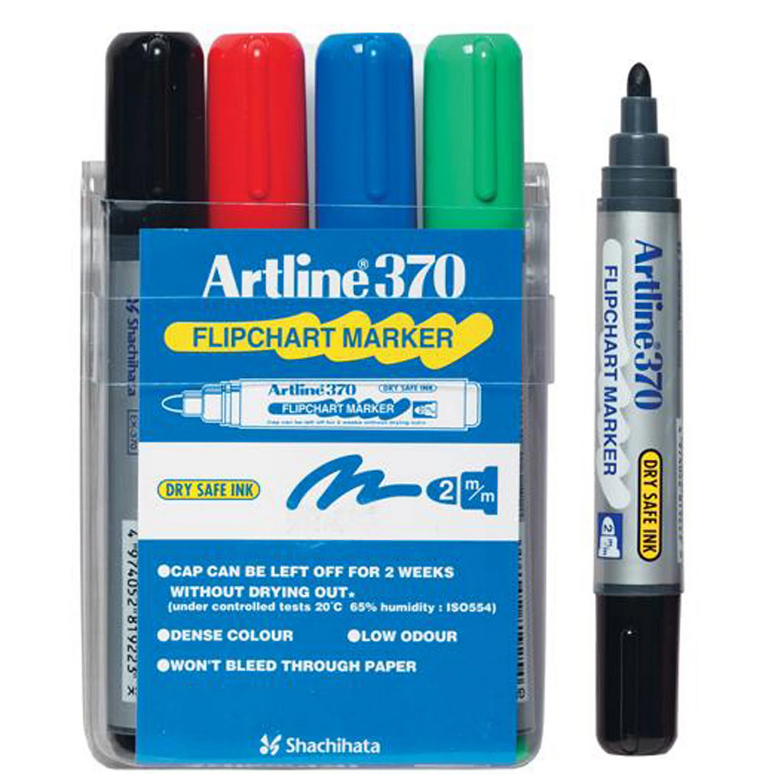 Artline 370 Flipchart Marker 2mm Bullet Nib Assorted - Nail Gallerys