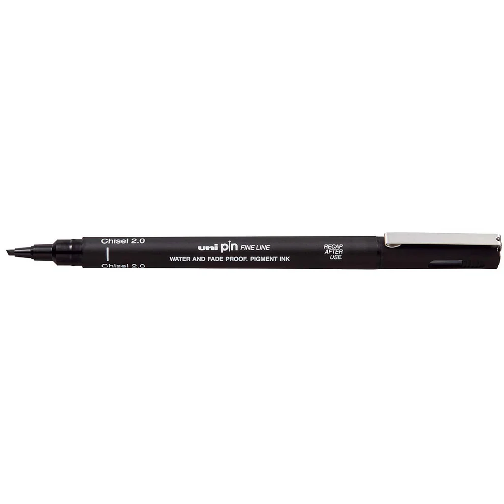 Uni Pin Permanent Black Chisel Fineliners - Nail Gallerys