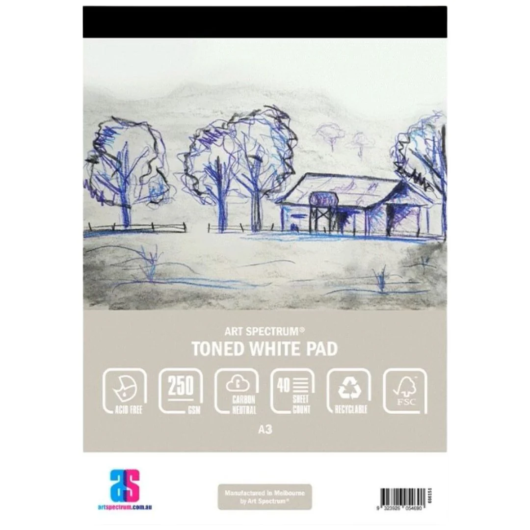 Art Spectrum White 250gsm 40 Sheet Toned Pads - Nail Gallerys
