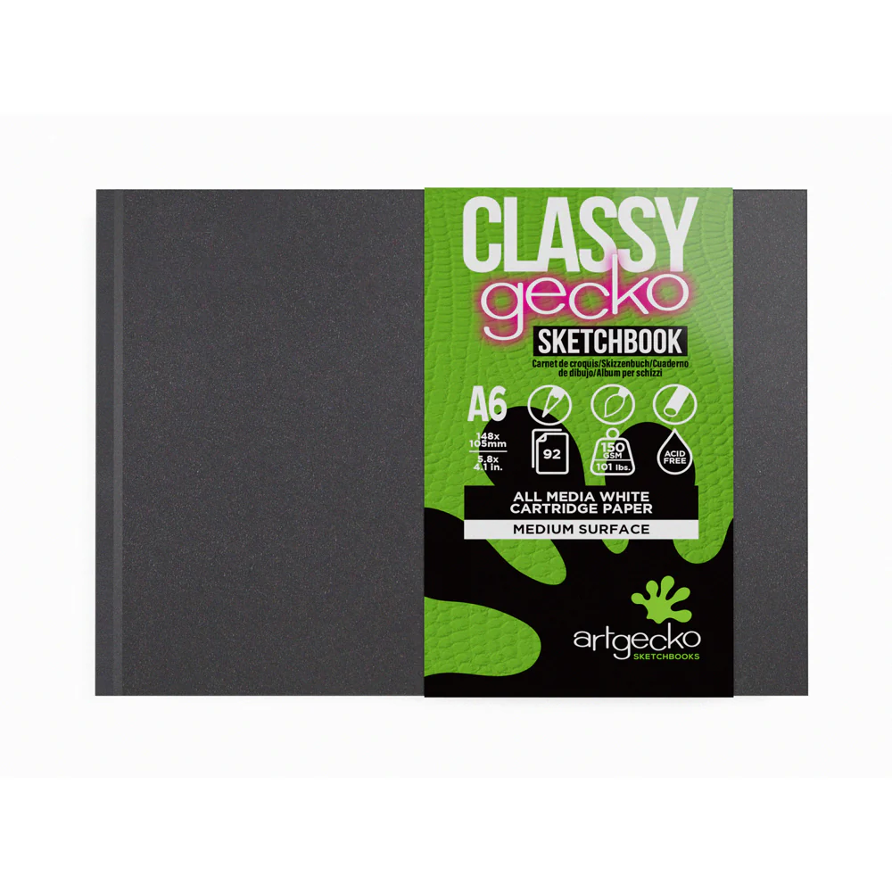 Artgecko Classy Casebound Landscape 92 Page 46 Sheet 150gsm White Sketchbooks - Nail Gallerys