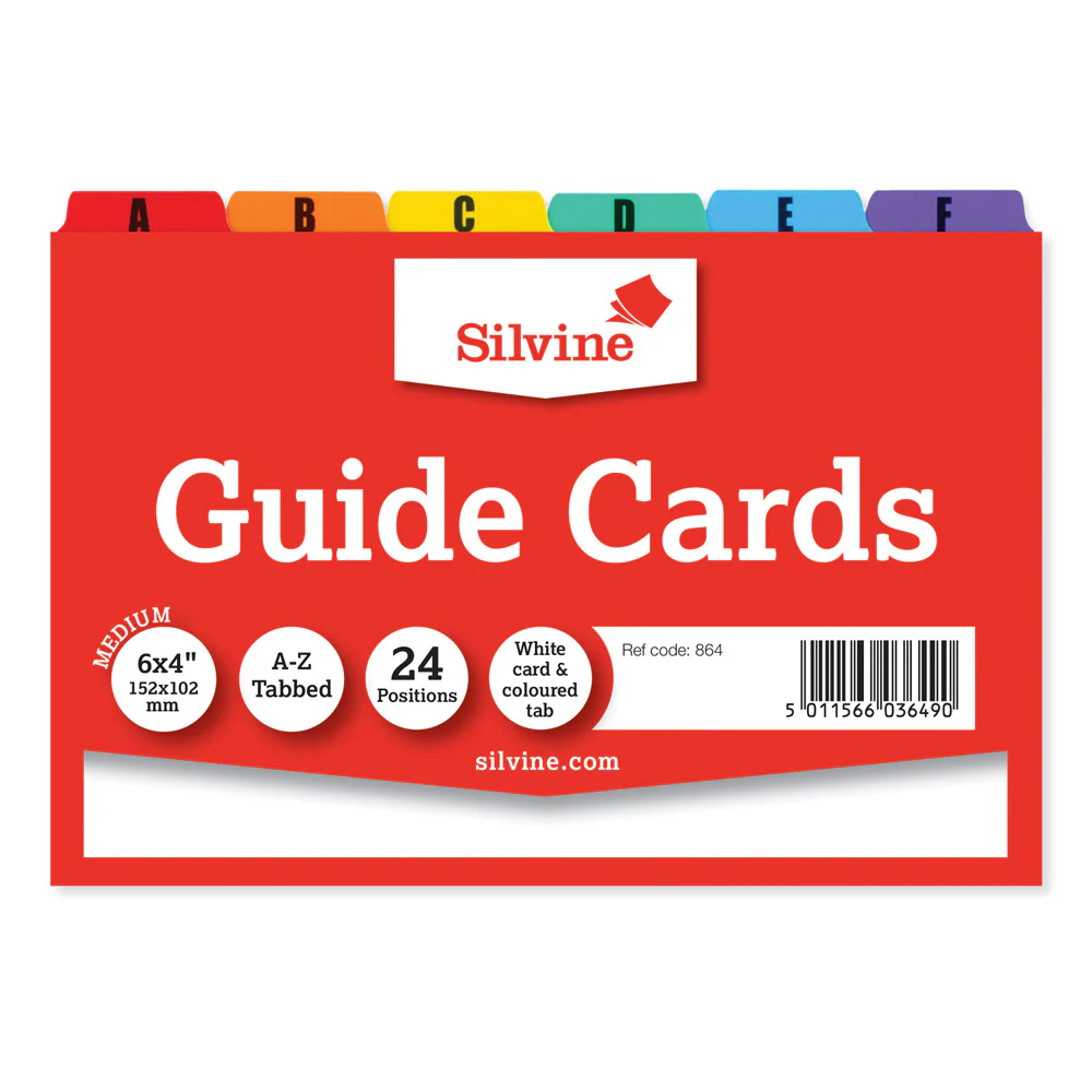 Silvine Guide Cards A-Z Coloured Tabs - Nail Gallerys
