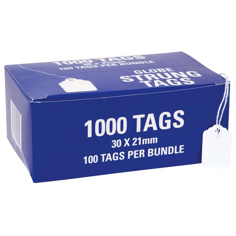 Globe Hardware Tags Strung Box Of 1000 - Nail Gallerys