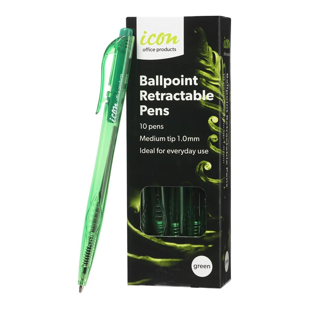 Icon Ballpoint Retractable Pens Medium Pack Of 10 - Nail Gallerys