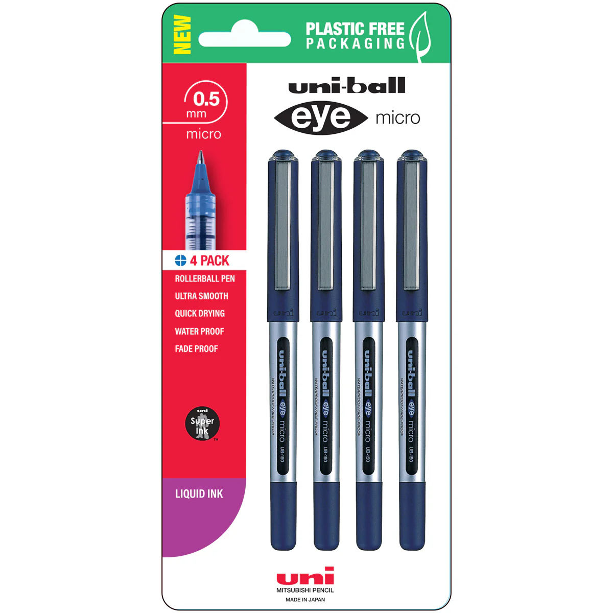 Uni Eye 0.5mm Micro Capped Pens Set of 4 - Nail Gallerys