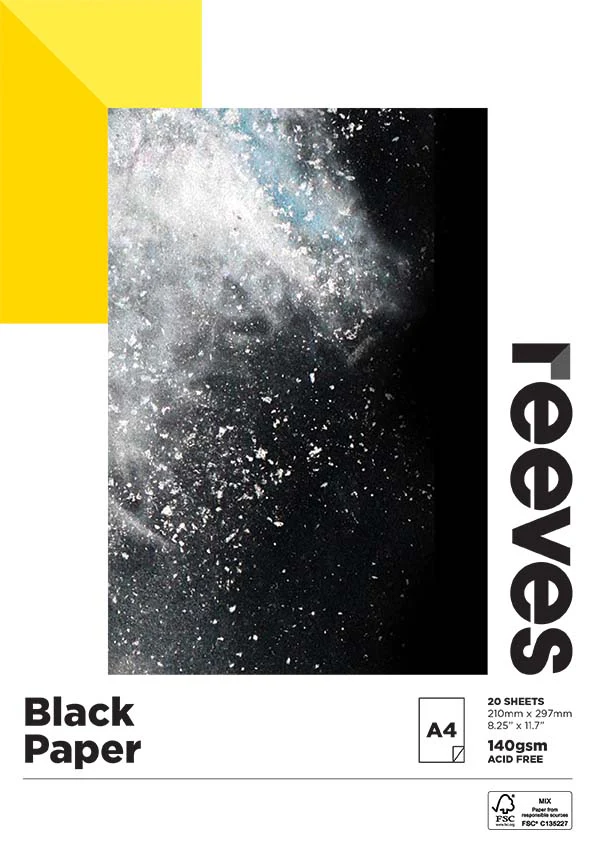 Reeves Black 140gsm 20 Sheet Pads - Nail Gallerys