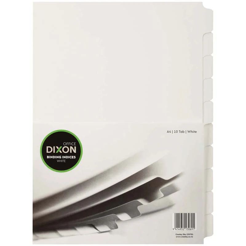 Dixon Binding Indices A4 White - Nail Gallerys