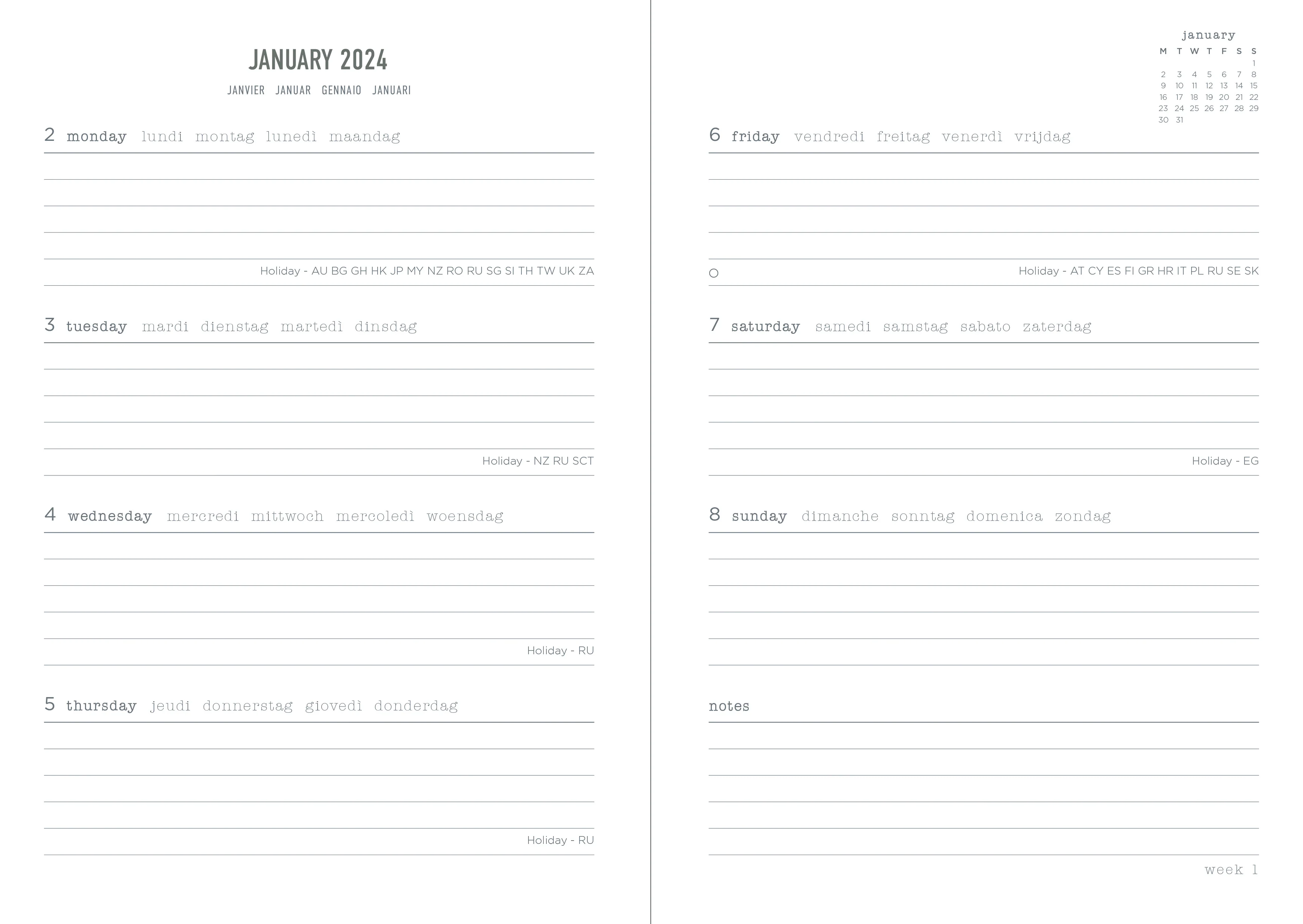 Letts of London Diary Morocco A5 Week to View - Nail Gallerys