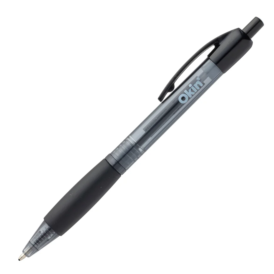 Okin Ballpoint Retractable Pen With Grip Medium - Pack Of 10 - Nail Gallerys