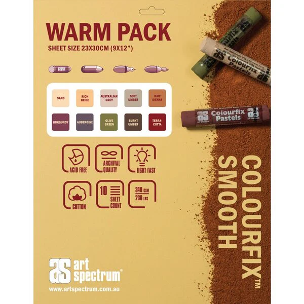 Art Spectrum Colourfix Smooth Pad 12 Sheet - Warm Colour - Nail Gallerys
