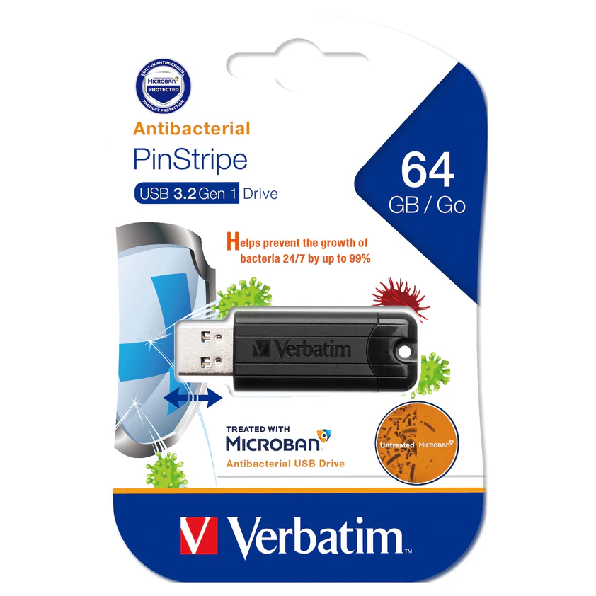 Verbatim Store N Go Microban 3.2 Black USB Flash Drives - Nail Gallerys