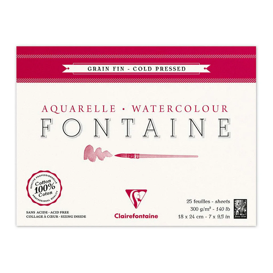 Clairefontaine Cold Press Pad 300gsm 25 Sheets - Nail Gallerys