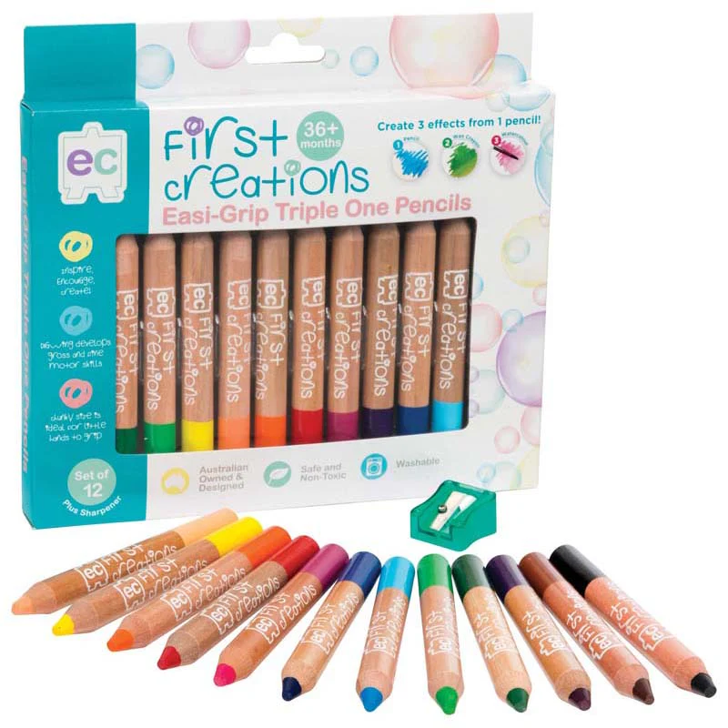 EC First Creations Easi-grip Triple One Wooden Pencil Sets - Nail Gallerys