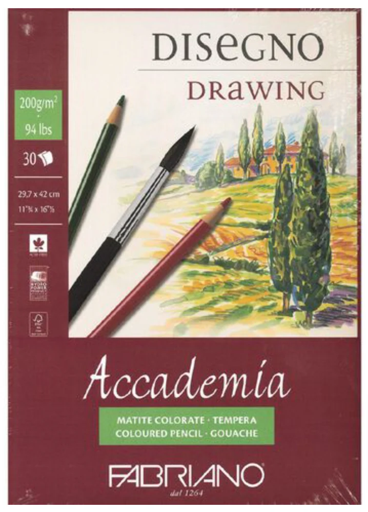 Fabriano Accademia 200gsm 30 Sheet Sketch Pads - Nail Gallerys