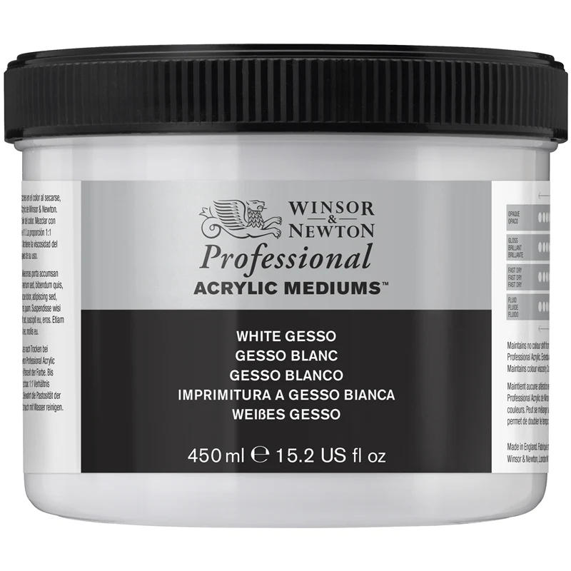 Winsor & Newton Professional White Gesso Acrylic Mediums - Nail Gallerys
