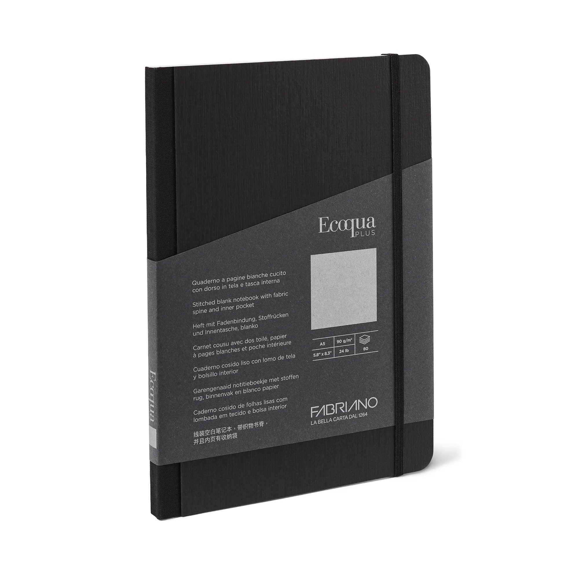 Fabriano Ecoqua Plus Fabric 90gsm Blank Black Notebooks - Nail Gallerys