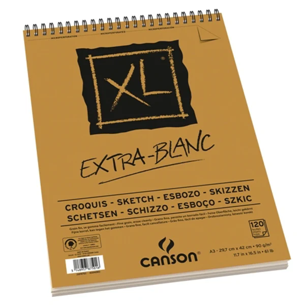 Canson XL Extra White 90gsm 120 Sheet Sketch Pads - Nail Gallerys