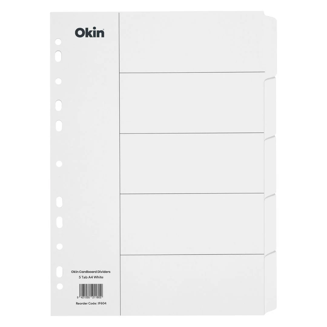 Okin Cardboard Dividers 5 Tab - Nail Gallerys